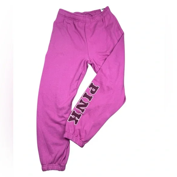 NWT PINK Victoria's Secret Ivy Fleece Campus High Rise Relaxed Sweatpants M XL - Picture 3 of 10